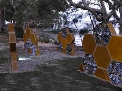 Hives waiting for the bees to arrive